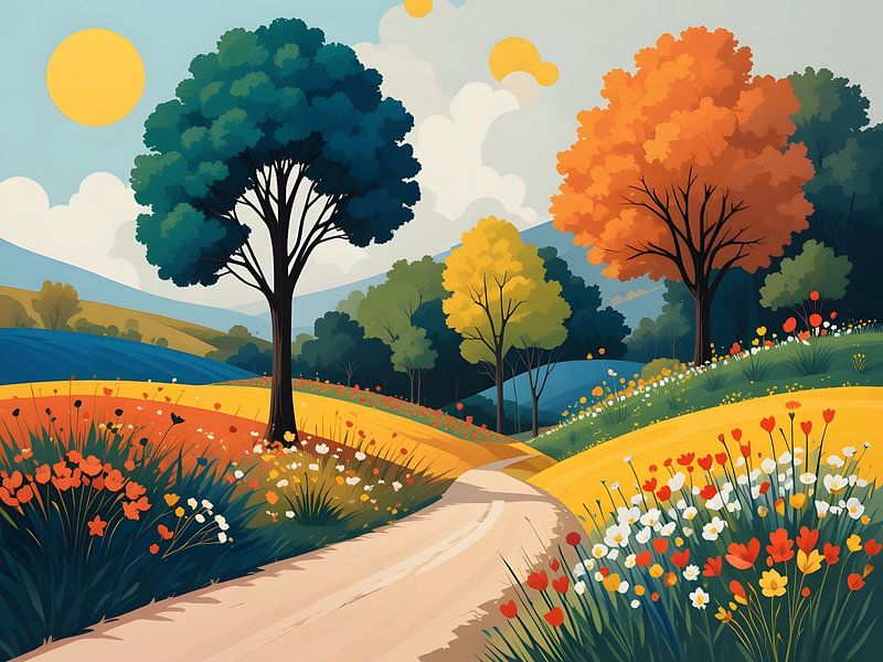 Landweg op het platteland van HorizonArtistry