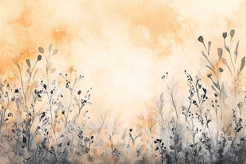 Abstracte planten in zachte tinten