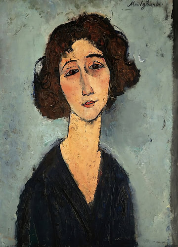 Femme en bleu-gris