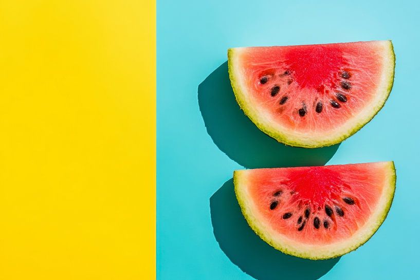Pastèque sur fond d'été par Digitale Schilderijen