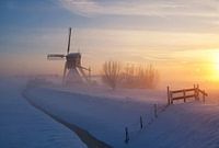 Wingerdse molen in wintersfeer