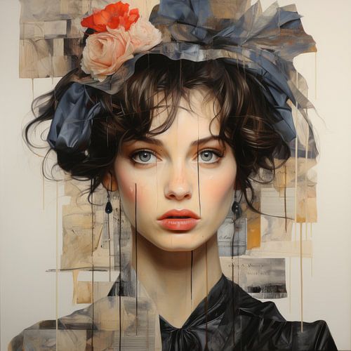 Modernes Porträt im Collage-Stil
