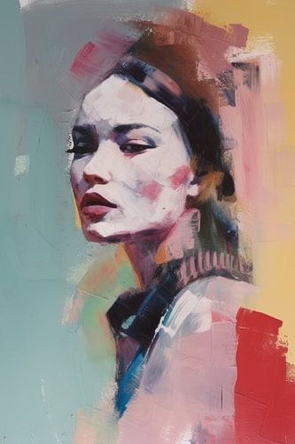 Modern, kleurrijk portret