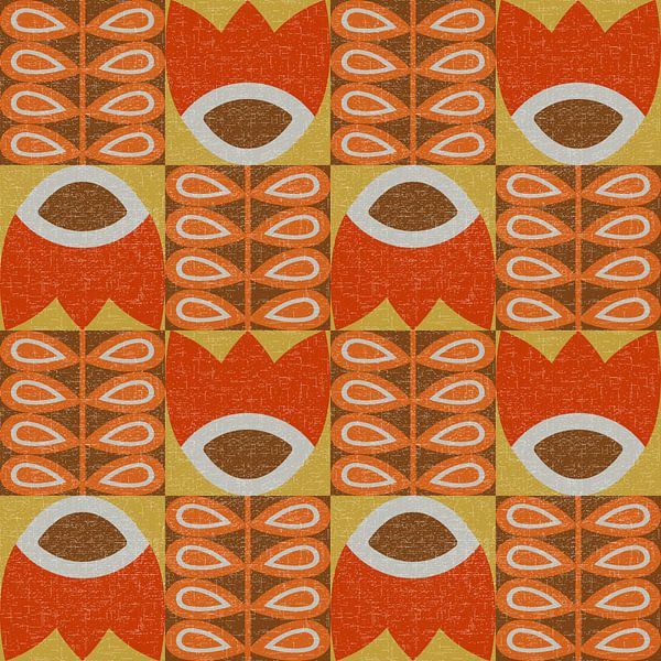 Retro Floral Pattern with 70s Vibes by Dina Dankers