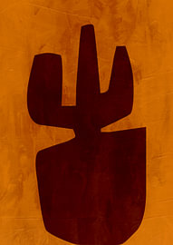 Minimalistische organische abstrakte Kunst in warmen Tönen, Erdtönen