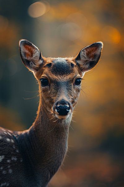 Nahaufnahme eines Rehkitzes im Wald von Imperial Art House