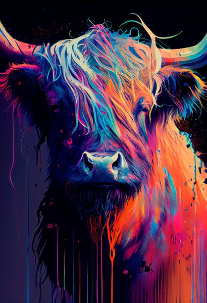 Colorful portrait of a Scottish Highlander by Maarten Knops