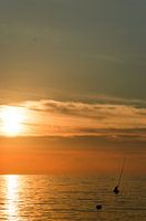 Sunset with fisherman, Lovina, Bali, Indonesia