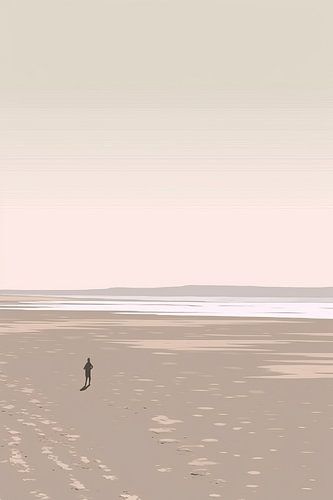 Beige Malerei Calm Reflections | Landschaft