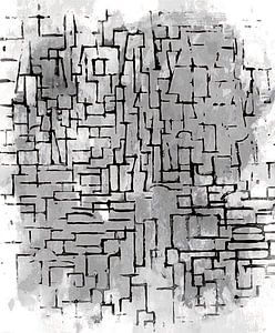 Grau Abstrakt Inspiriert von Piet Mondrian
