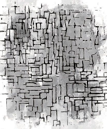 Grijs Abstract Geïnspireerd door Piet Mondriaan