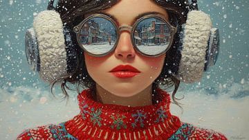 Red Sweater | Round Glasses, Red Sweater