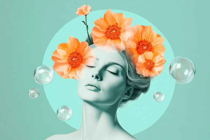 Bloem magische kop van Poster Art Shop