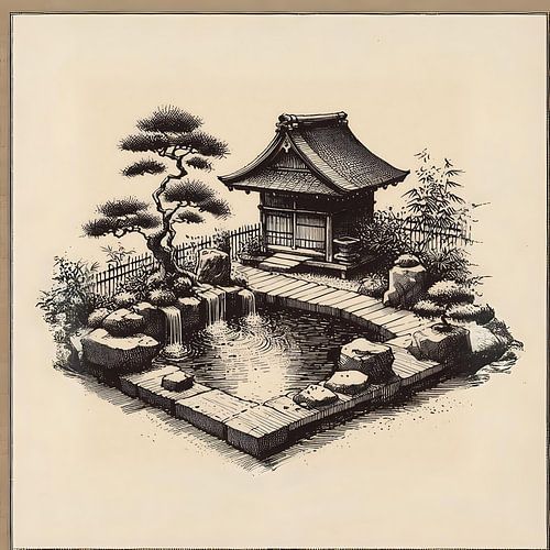 Japanischer Garten und Häuschen
