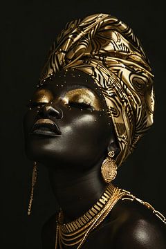 Sublieme schoonheid - contrasten in zwart en goud van Poster Art Shop