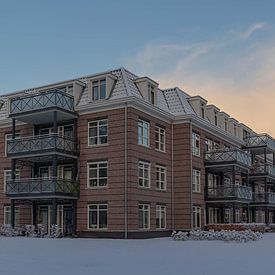 Winter, snow in the Wilgenhof of Beetsterzwaag Opsterland Friesland by Ad Huijben