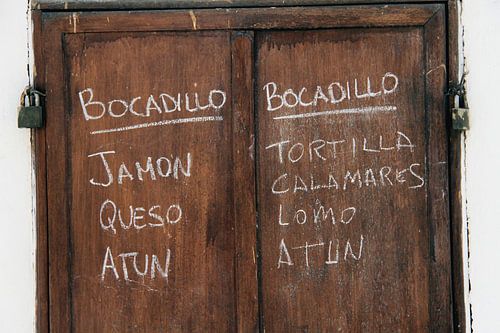 Spaans menubord