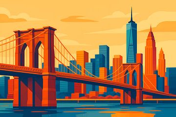 New York vector Popart schilderij. van Johannes