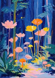 The glowing path in the blue forest by Niklas Maximilian