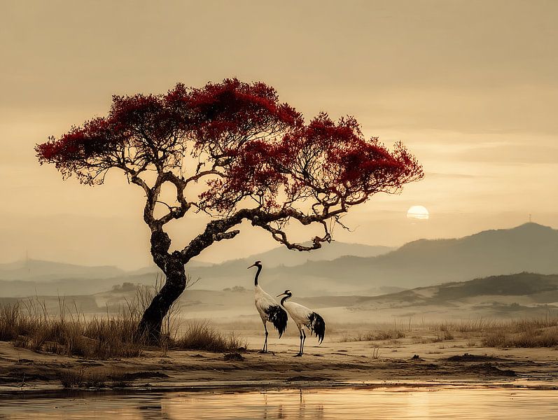 Evening Wings | Serenade of the White Crane by Karina Brouwer