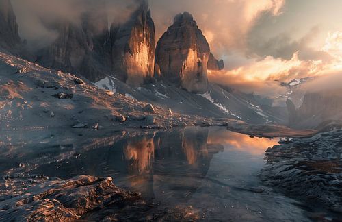 Mountain silhouettes against the light