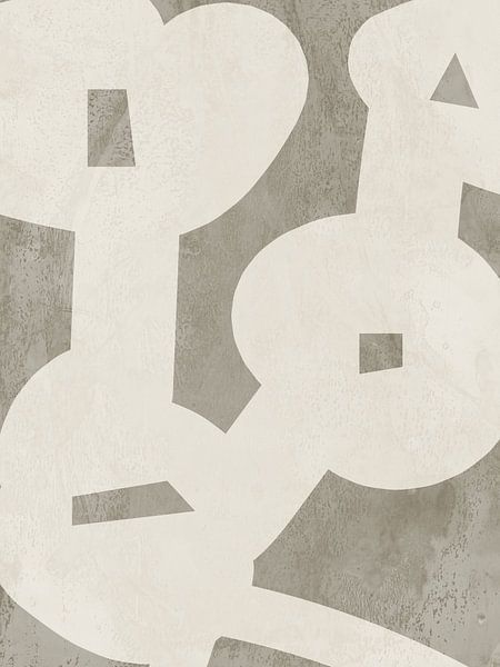 Abstrakte Formen in Taupe und Weiß von Dina Dankers