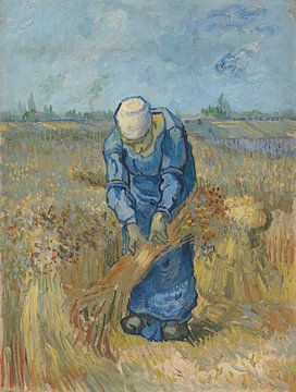 Vincent van Gogh. Farmer's wife ties sheaves