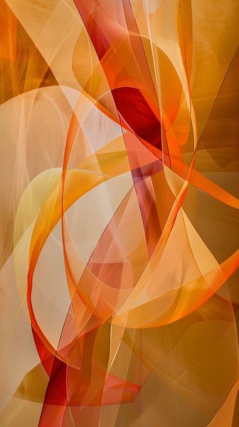 Golden Hues in Abstract Curved Shapes by artefacti