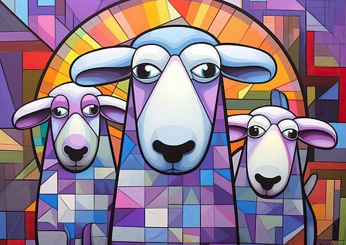 Buntes Schaf malen | Bunte Herde