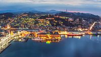 Panoramisch nachtzicht op de haven van Keelung van Yevgen Belich thumbnail