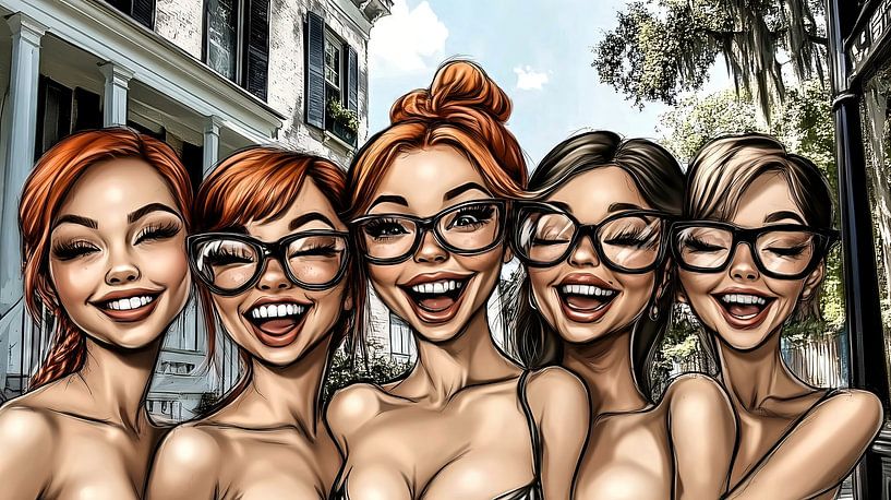 Happy girlfriends by Frank Heinz