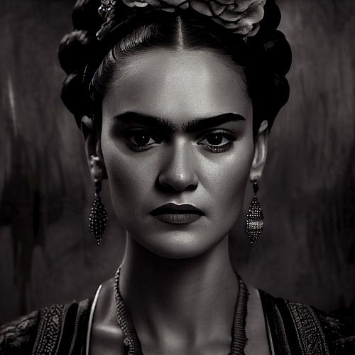 Frida noir et blanc nostalgique