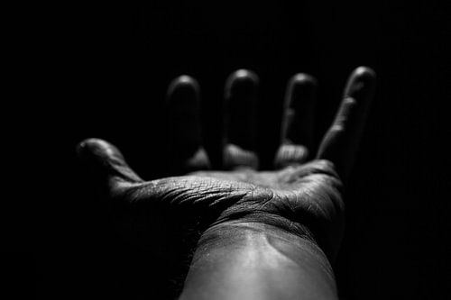 Abstracte hand in low-key