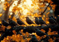 a group of sparrows