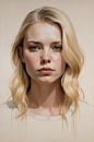 Blondine met serene blik en zacht licht van Art & Soul Creations thumbnail