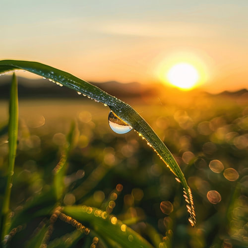 Ochtenddauw bij schemering - natuurfotografie voor thuis