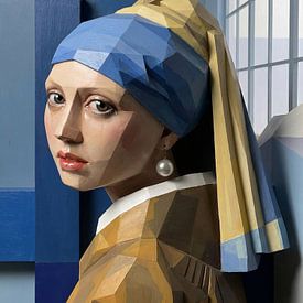 Mädchen mit der Perle abstrakt 3d von Egon Zitter