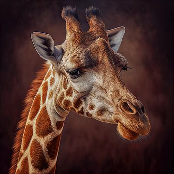 Portrait of a Giraffe Illustration by Animaflora PicsStock