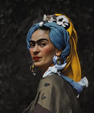 FRIDA x Girl with a Pearl Earring by MIXED