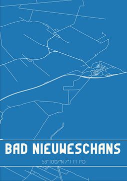 Blaupause | Karte | Bad Nieuweschans (Groningen) von Rezona