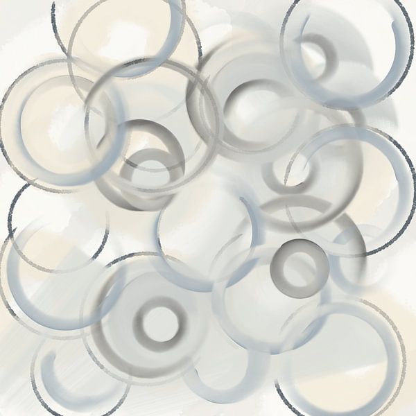 Kreise in Naturfarben von FRESH Fine Art
