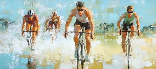 Groep Wielrenners op de Fiets