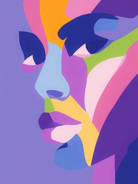 Popart Portret in Felle Kleuren van But First Framing