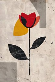 Moderne abstrakte Rose mit bunten Akzenten von Art & Soul Creations