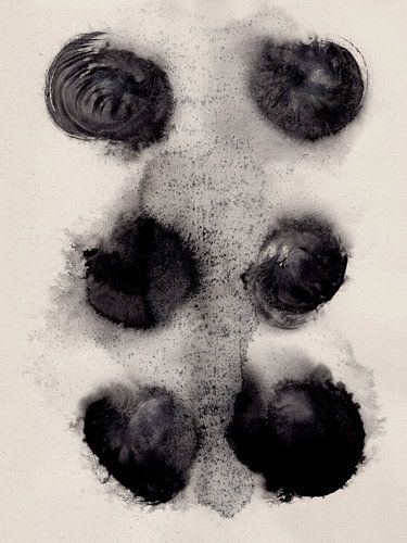 Formes d'encre. Art abstrait minimaliste zen.