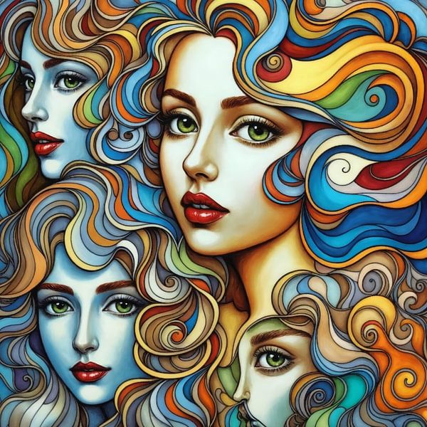 Quatre visages de la beauté : une collection de portraits abstraits par Daan Sitters