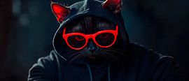 Stylische Katze mit Sonnenbrille und Hoodie von Poster Art Shop