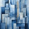 Abstracte Blauwe Rechthoeken van Evan's Art