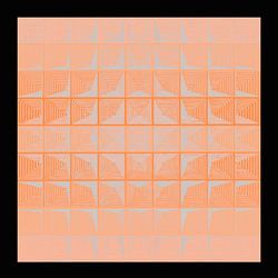 Verner Panton inspirierte Pfirsichfarbene Abstraktion