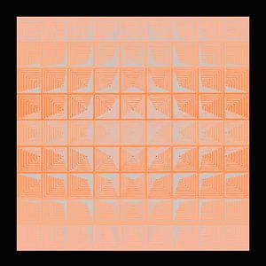 Verner Panton inspirierte Pfirsichfarbene Abstraktion